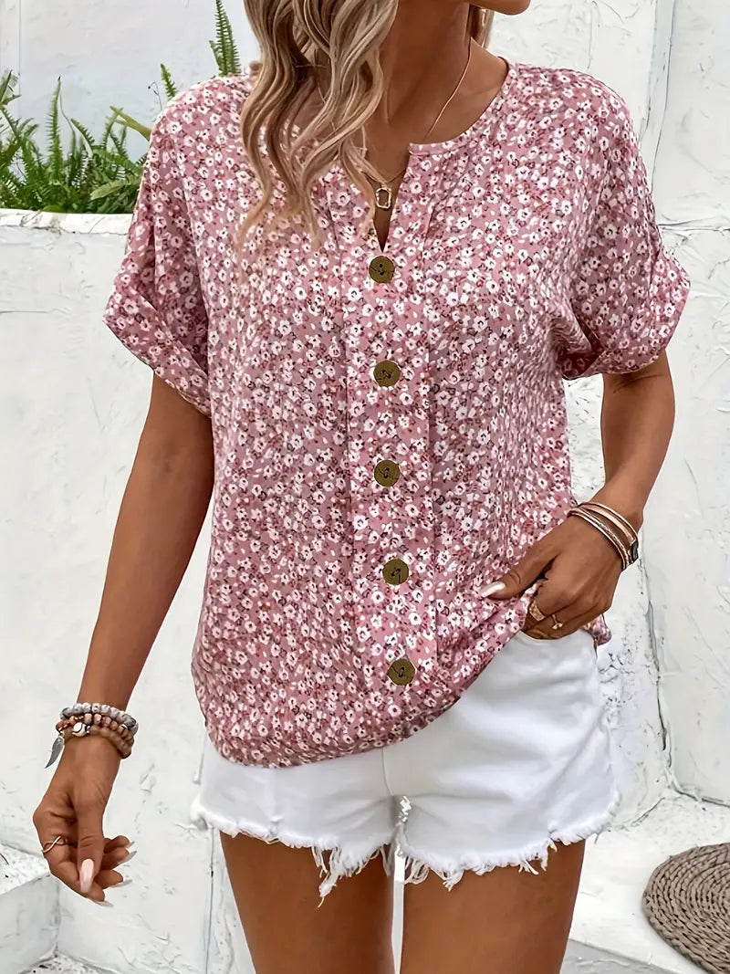 The Mirabelle - Floral Button Down Blouse