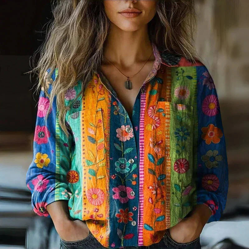 The Ayla | Printed Vintage Blouse