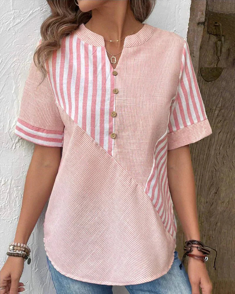 Jazzlyn™ Striped Button-Up Blouse