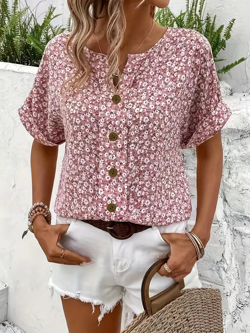 The Mirabelle - Floral Button Down Blouse