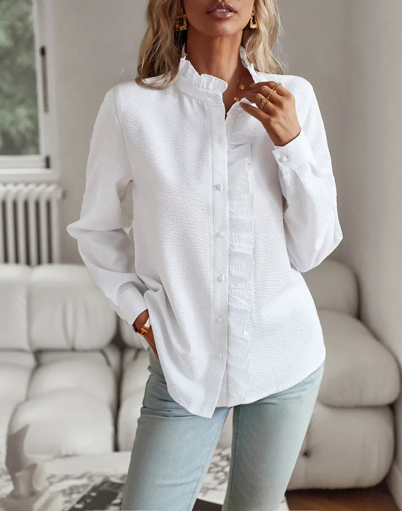Delphine™ | Elegant Ruffled Blouse