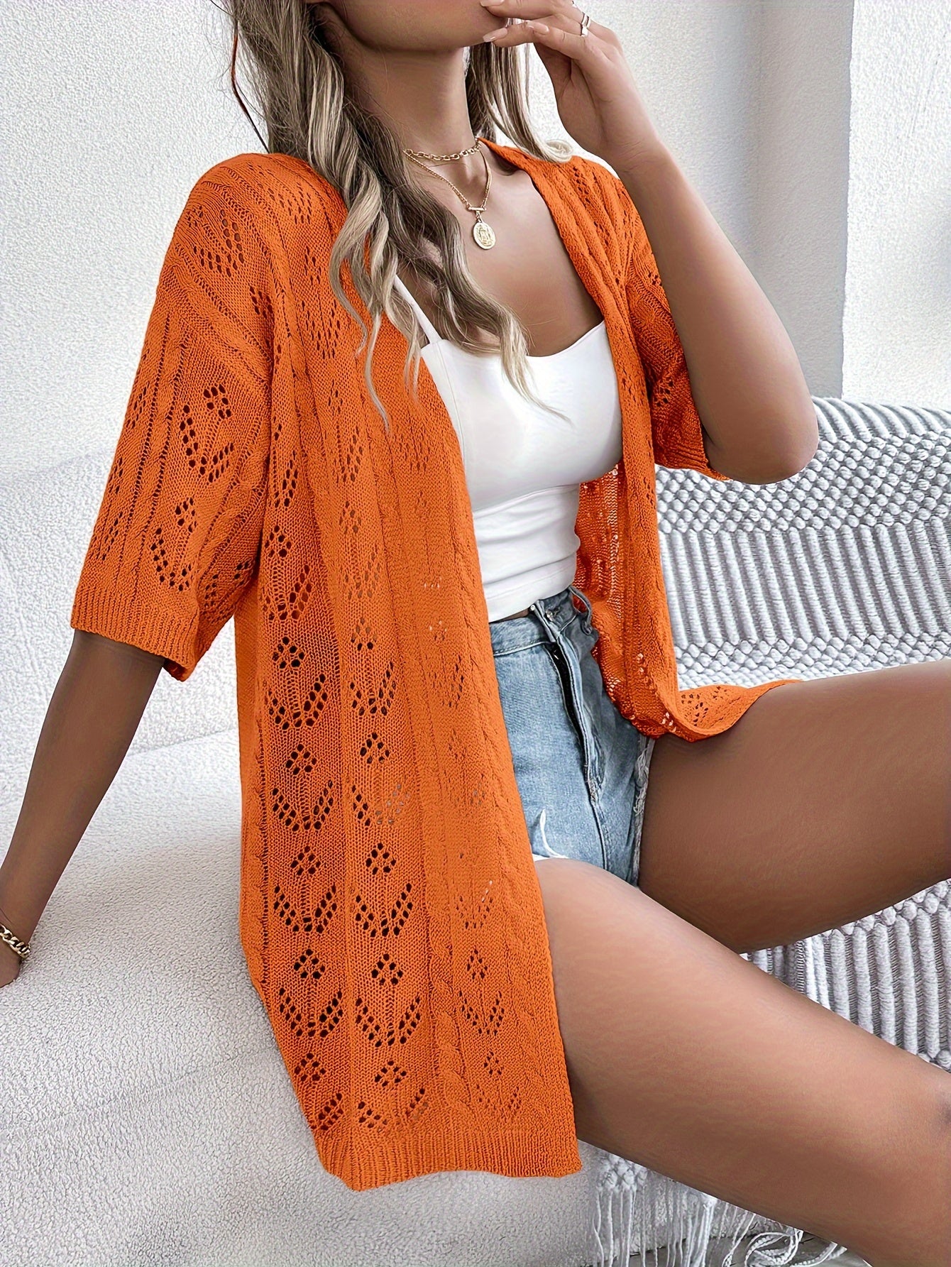 Yarindi™ | Sheer Knit Viscose Cardigan