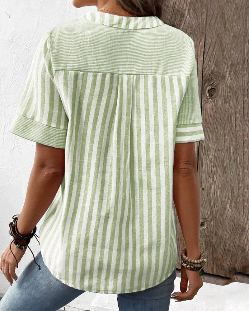 Jazzlyn™ Striped Button-Up Blouse