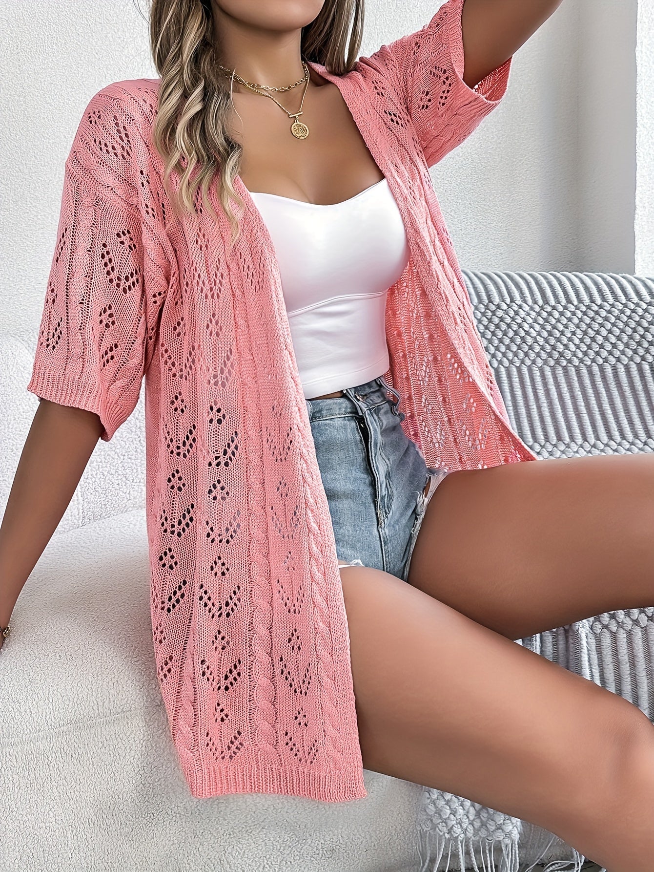 Yarindi™ | Sheer Knit Viscose Cardigan