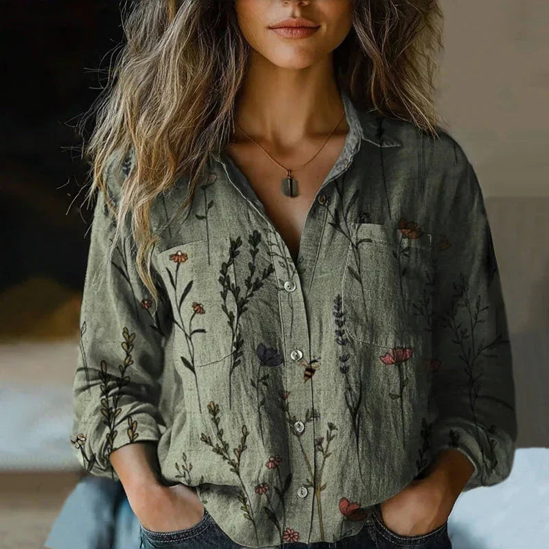 The Ayla | Printed Vintage Blouse
