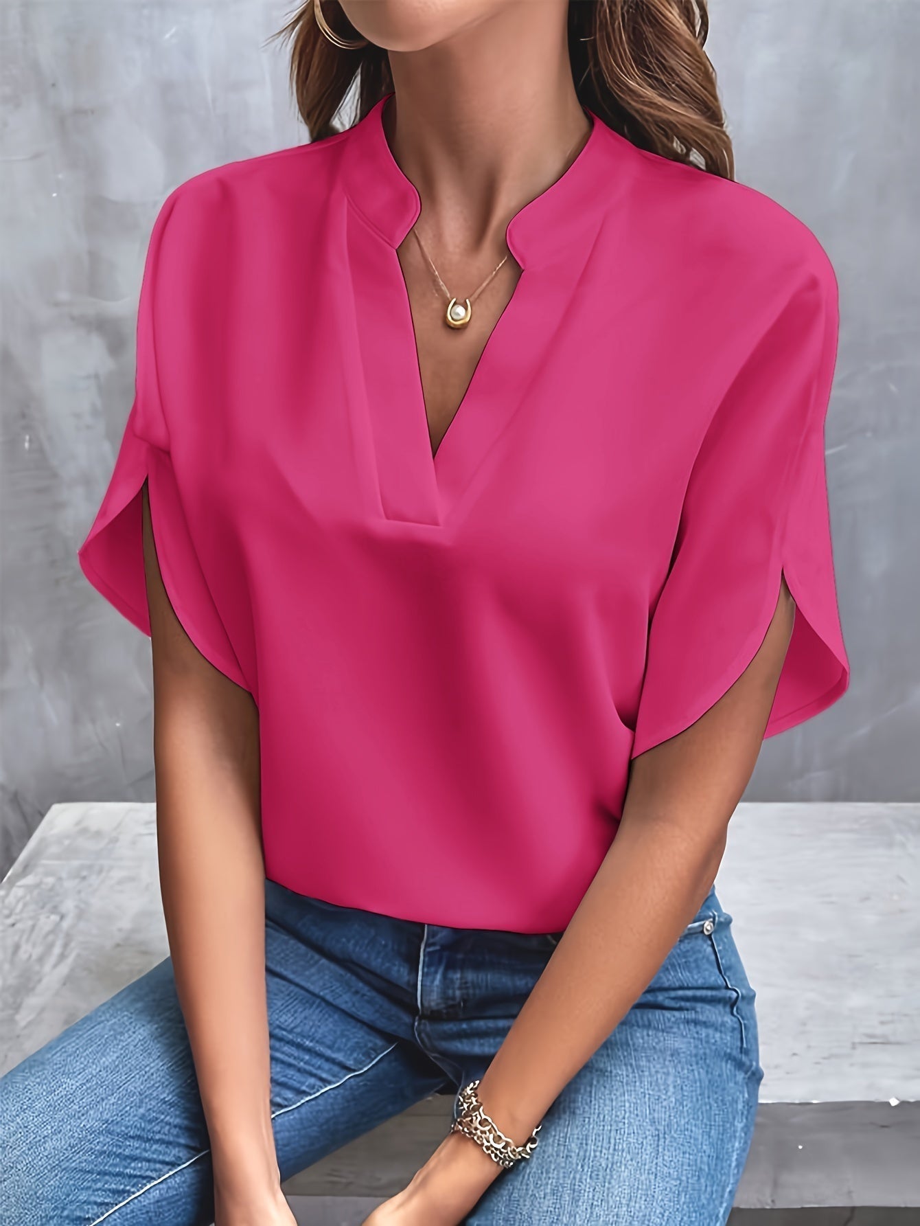 The Nancy - V Neck Elegant Blouse