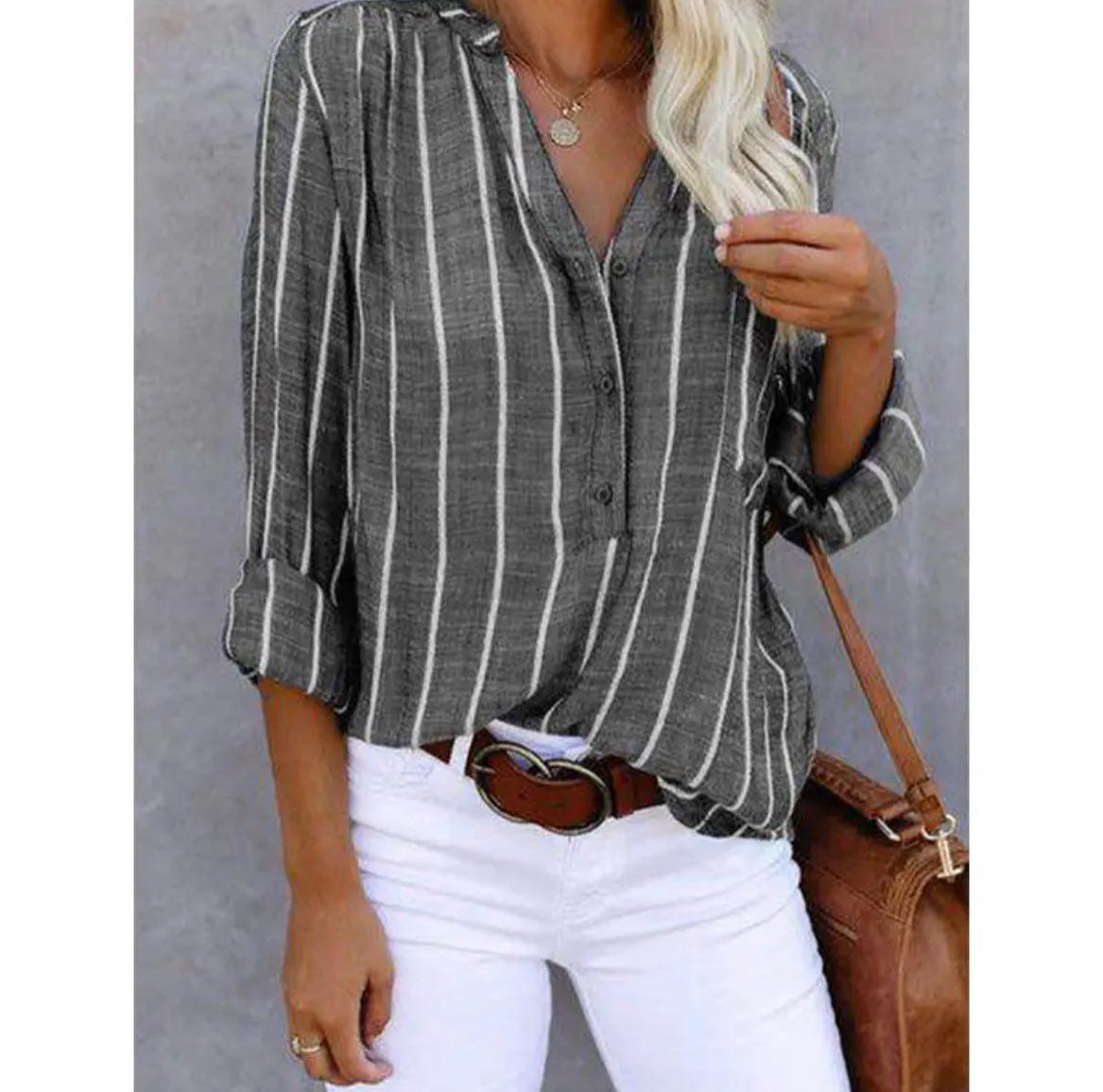 Zoey™ | Striped Casual Button-Up Blouse