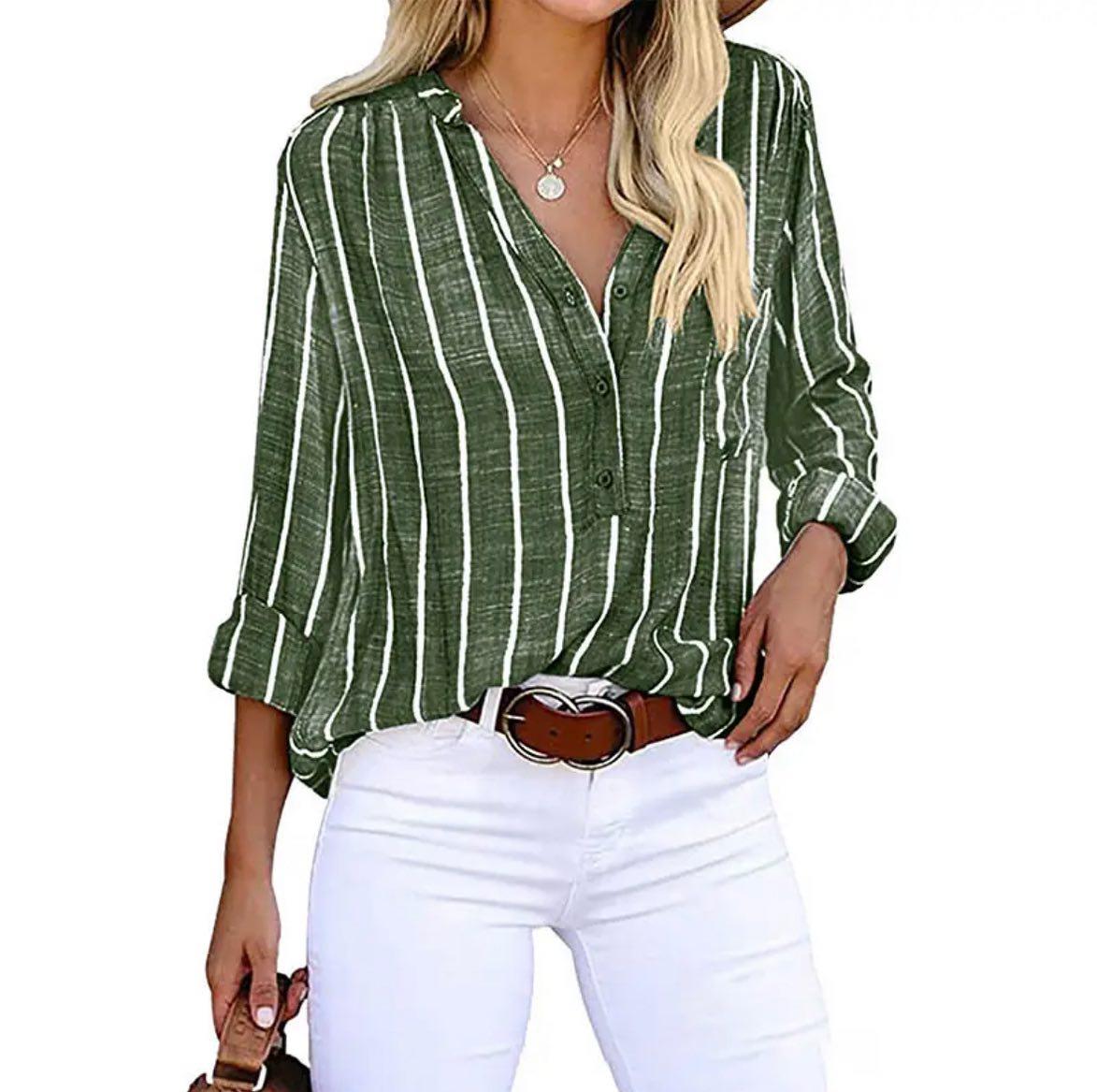 Zoey™ | Striped Casual Button-Up Blouse