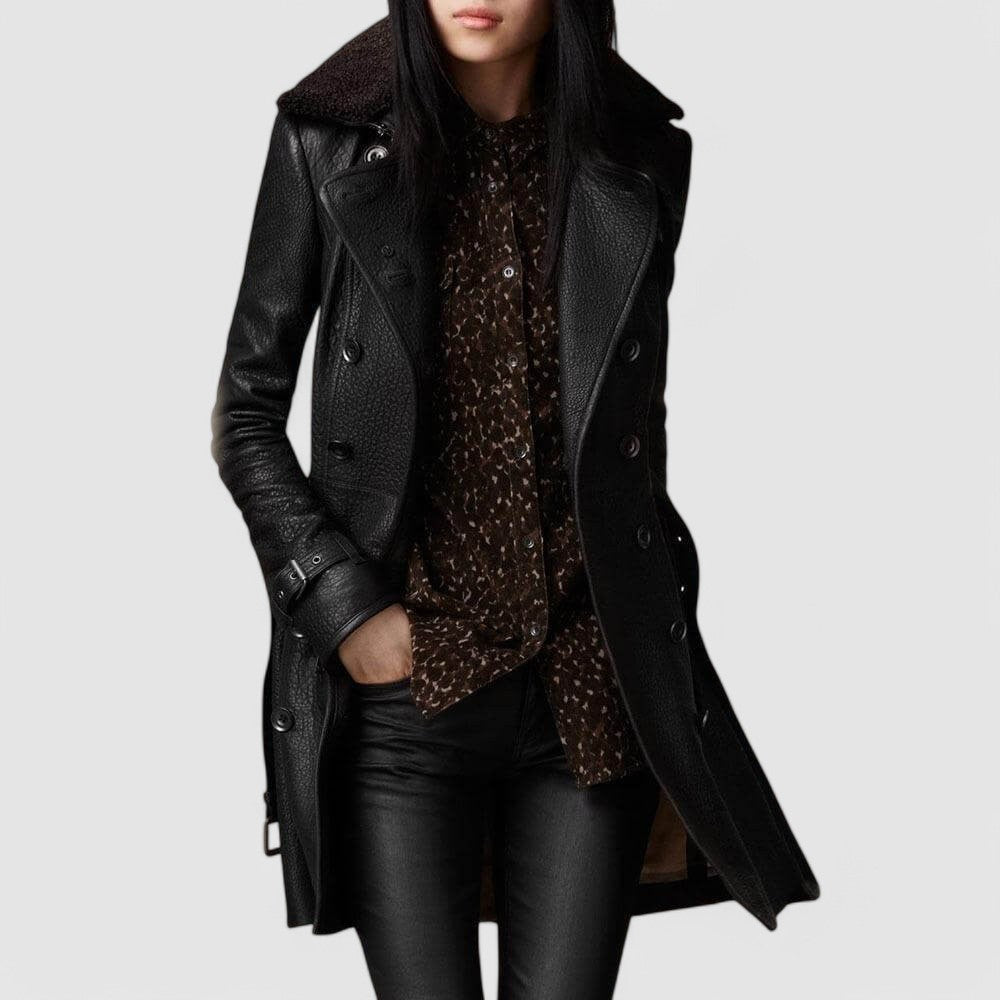 Miani™ | Luxe Leather Trench Coat