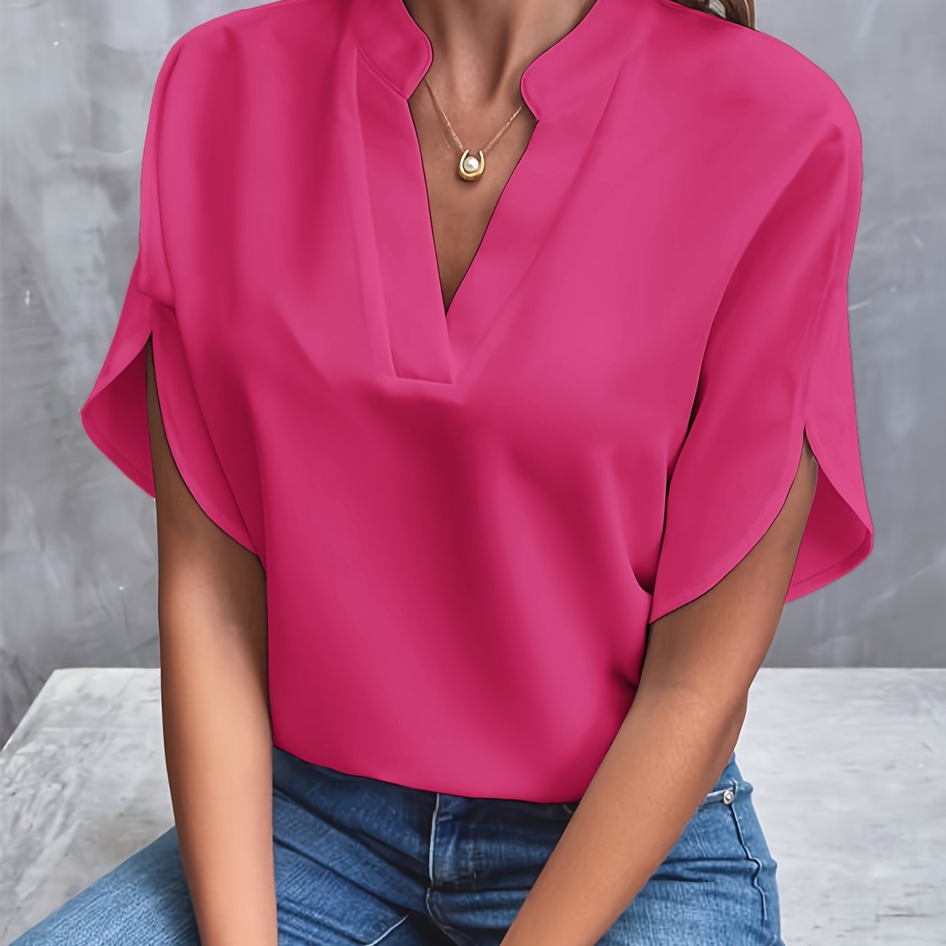 The Nancy - V Neck Elegant Blouse