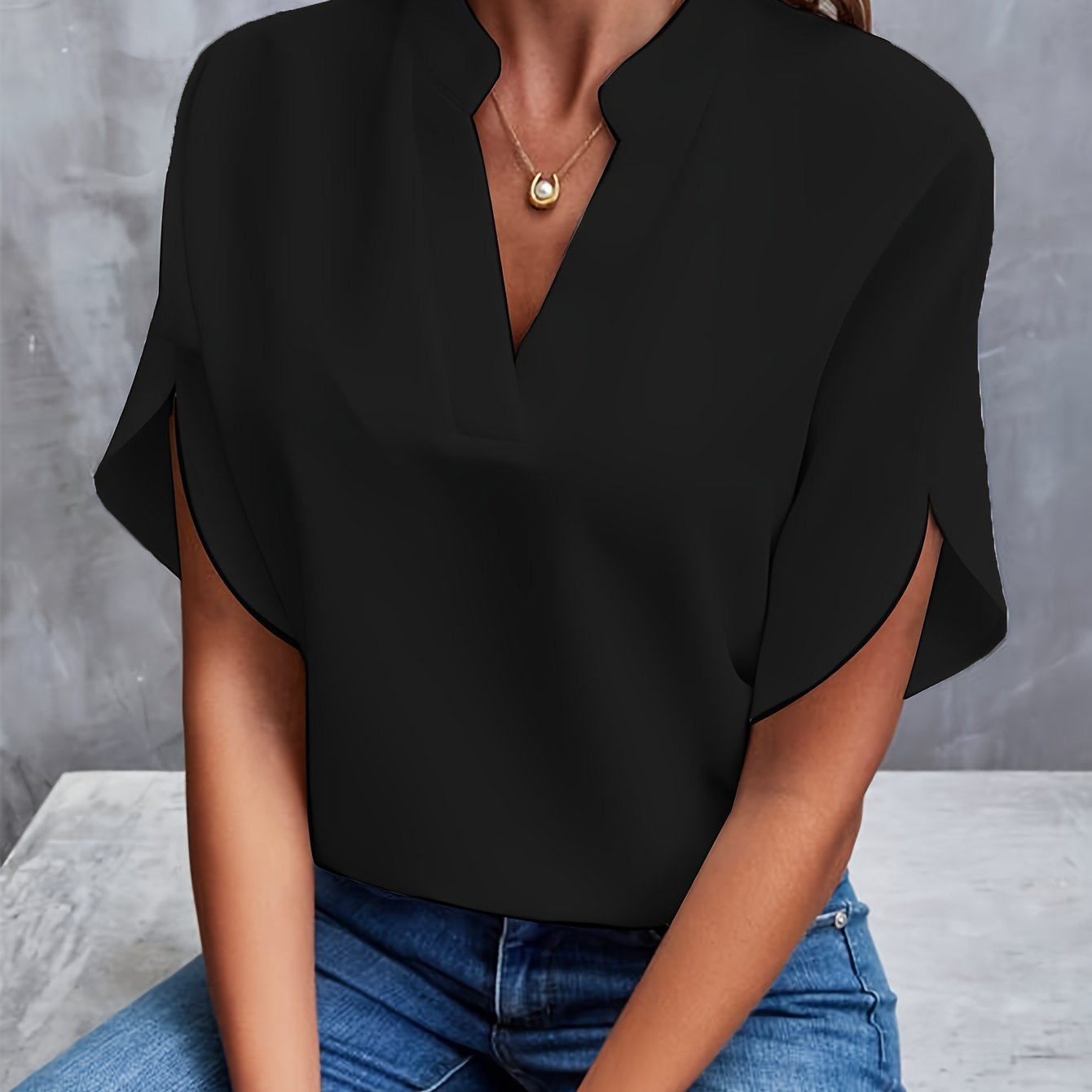 The Nancy - V Neck Elegant Blouse