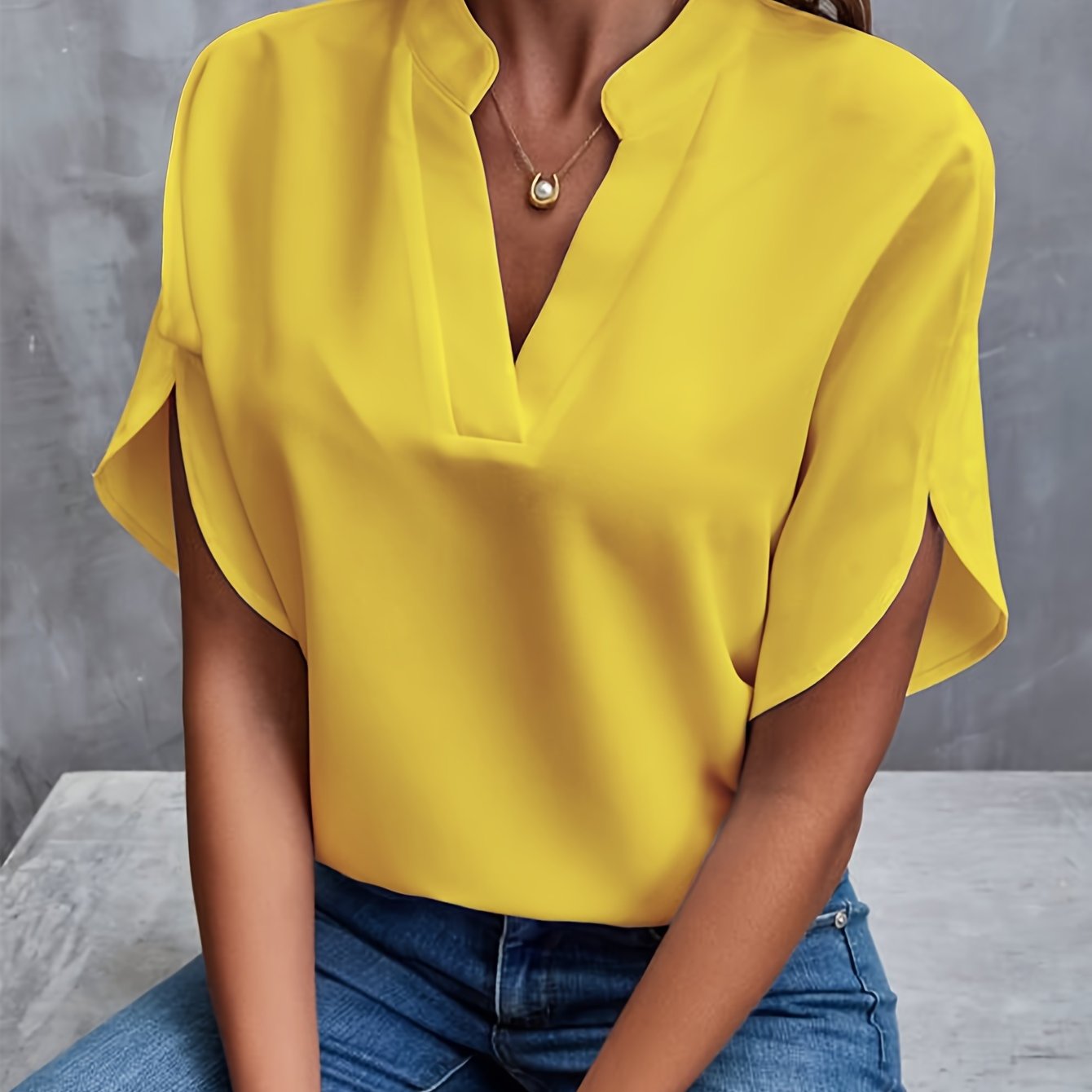 The Nancy - V Neck Elegant Blouse