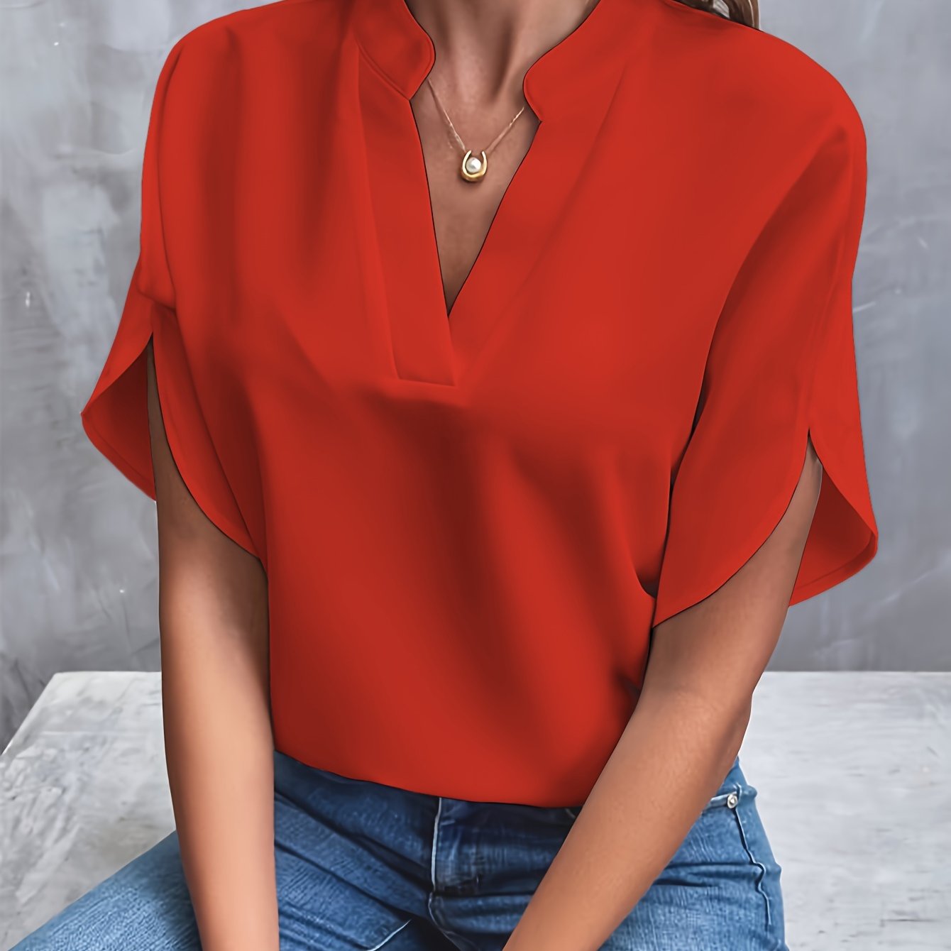 The Nancy - V Neck Elegant Blouse