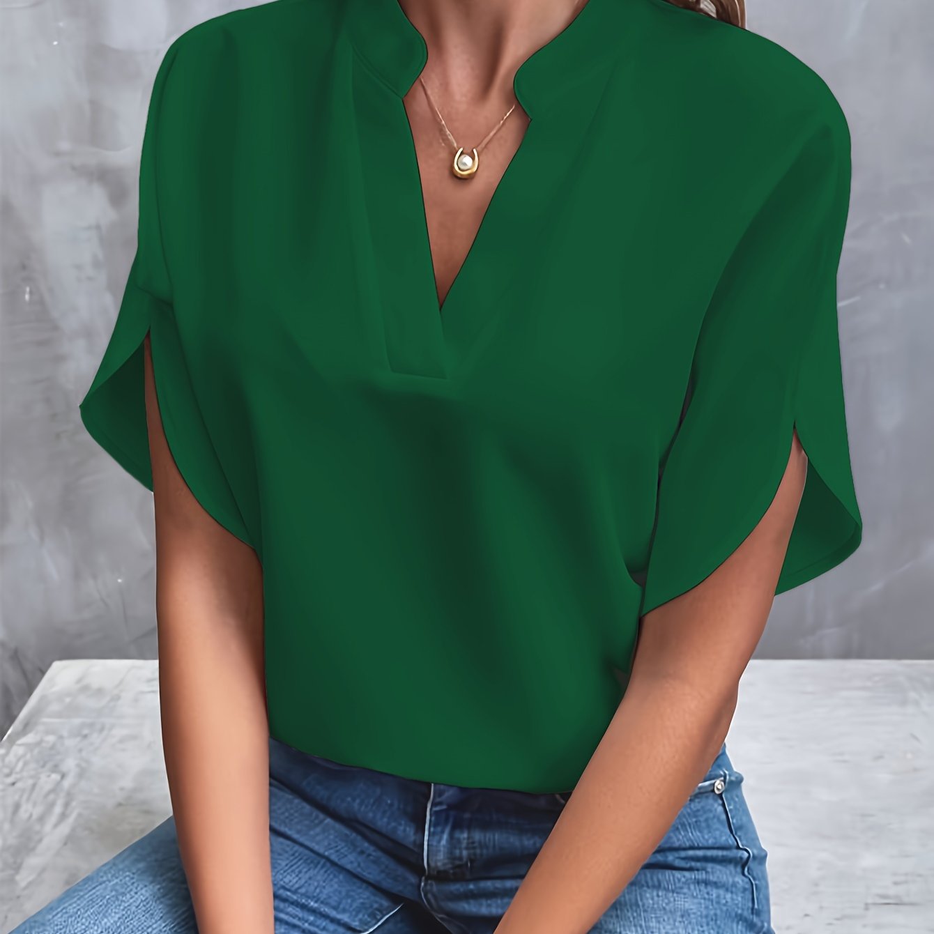 The Nancy - V Neck Elegant Blouse