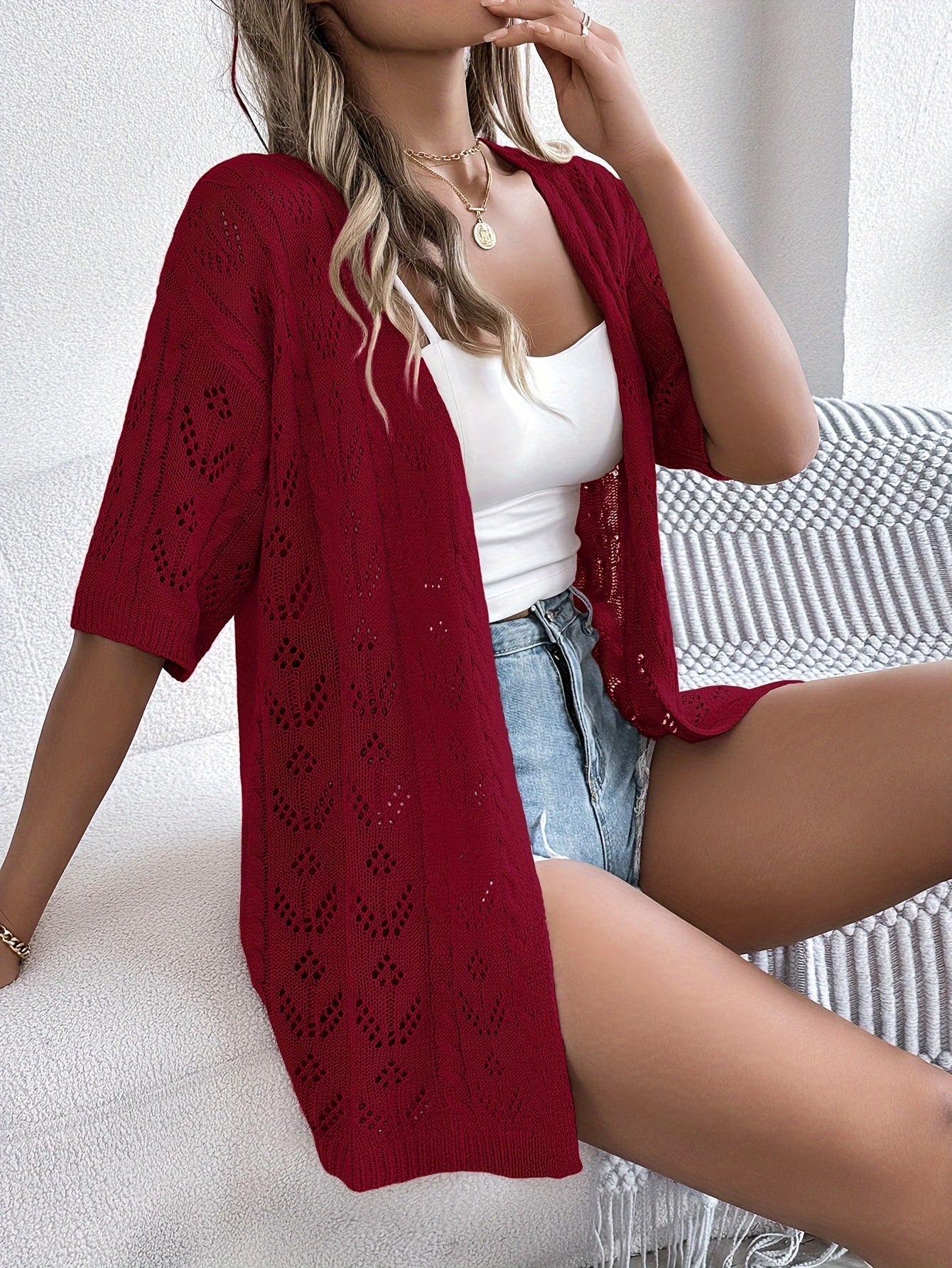 Yarindi™ | Sheer Knit Viscose Cardigan