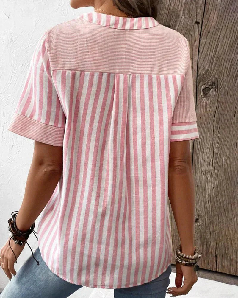 Jazzlyn™ Striped Button-Up Blouse
