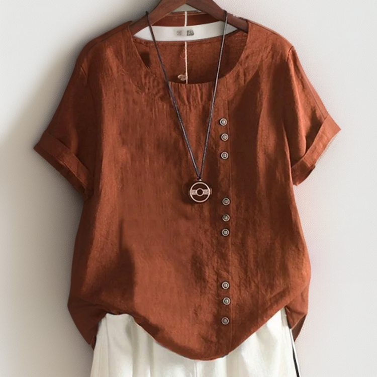 Yannie™ | Button Detail T-Shirt