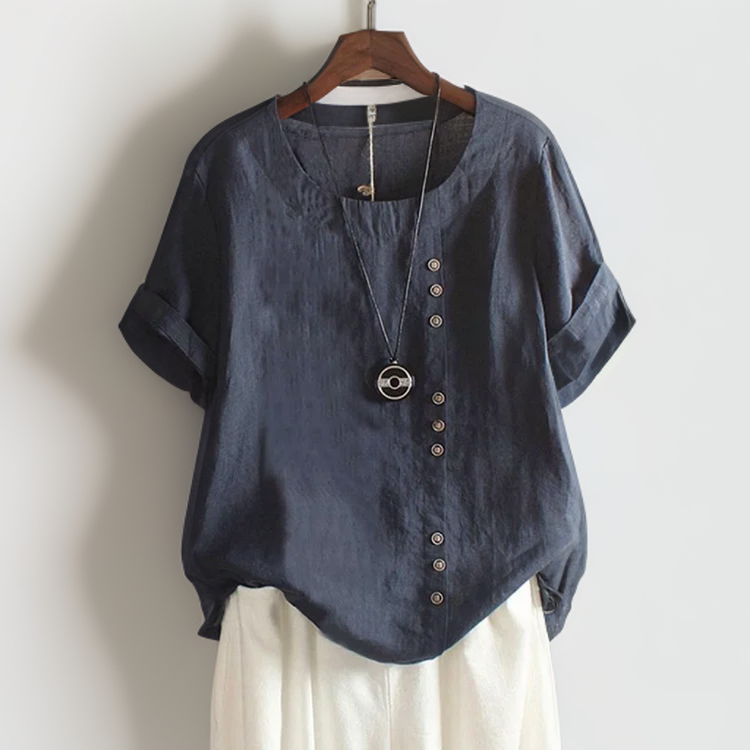 Yannie™ | Button Detail T-Shirt