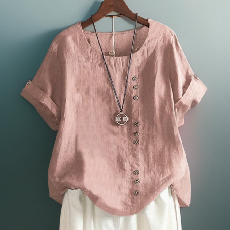 Yannie™ | Button Detail T-Shirt