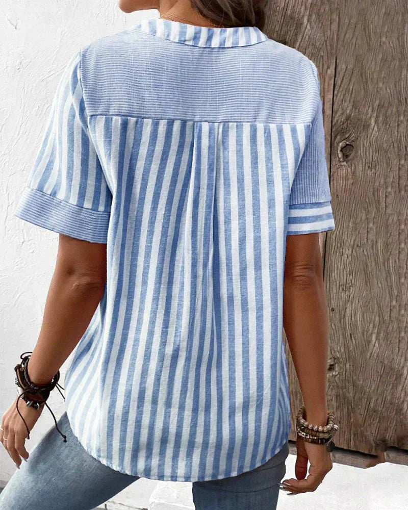 Jazzlyn™ Striped Button-Up Blouse