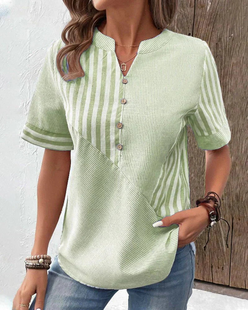 Jazzlyn™ Striped Button-Up Blouse