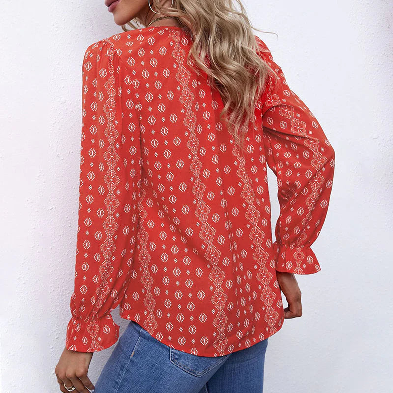 Rowan™ | Floral Print Boho Blouse