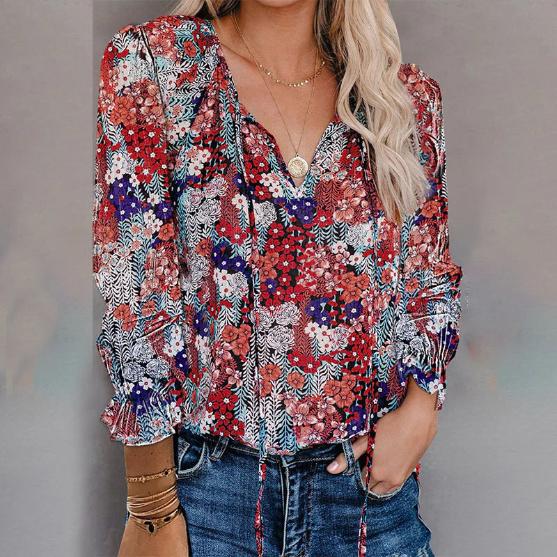 Rowan™ | Floral Print Boho Blouse