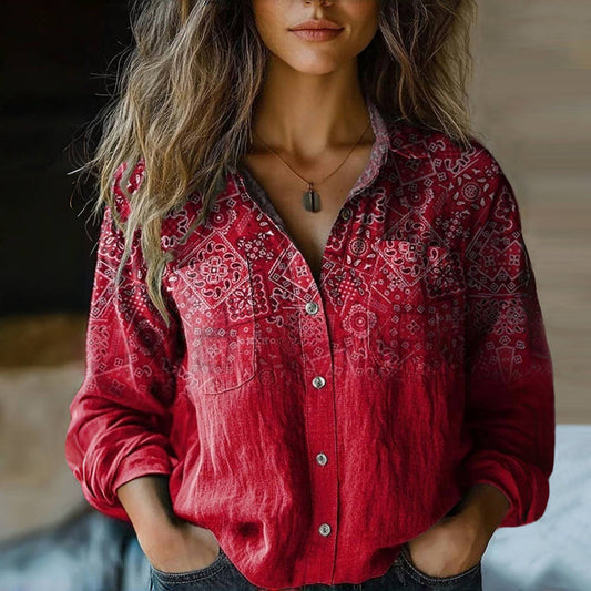 The Ayla | Printed Vintage Blouse
