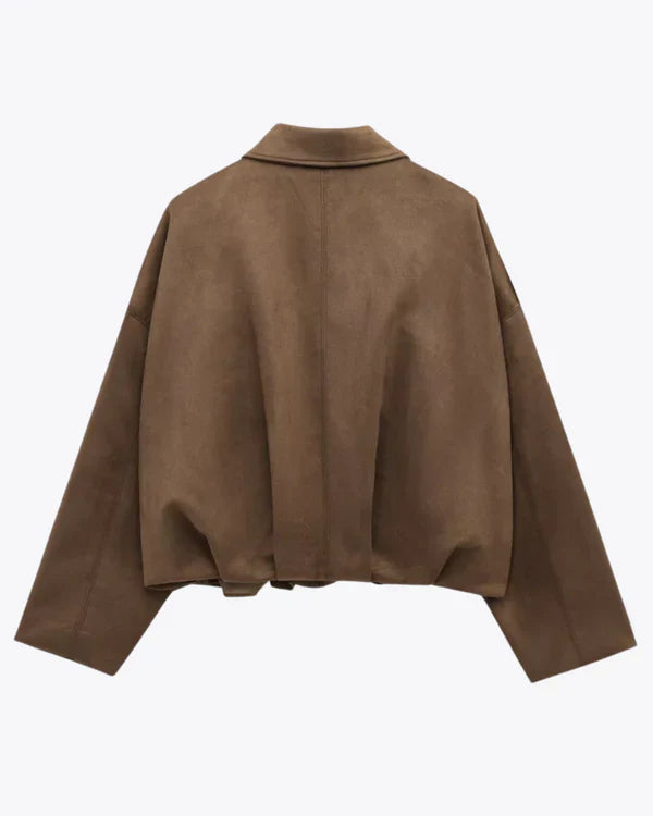 The Rachel™ - Stylish Faux-Suede Bomber Jacket