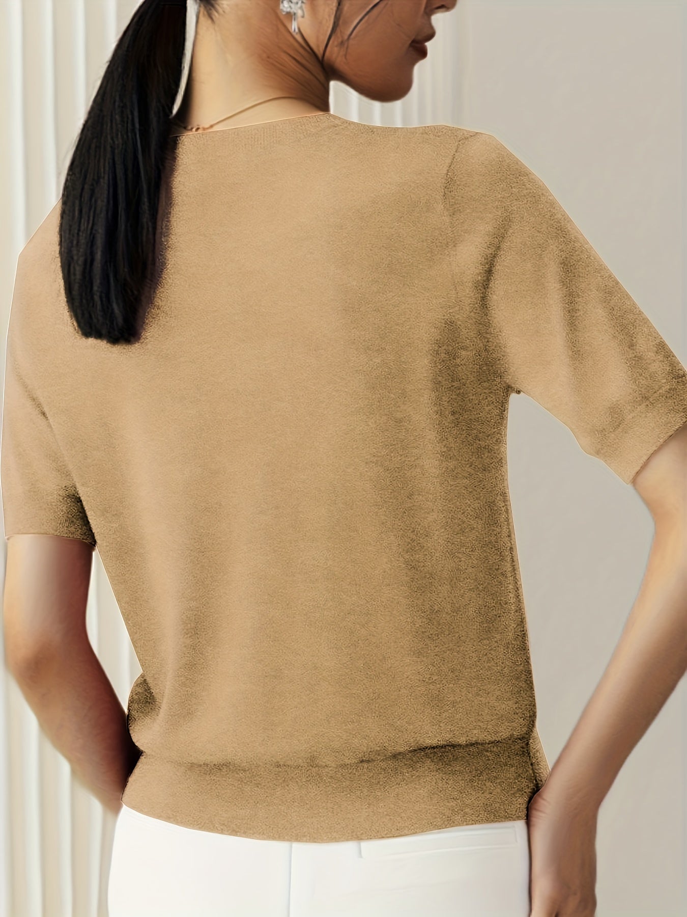 Cashmere | Short Sleeve Knit Top