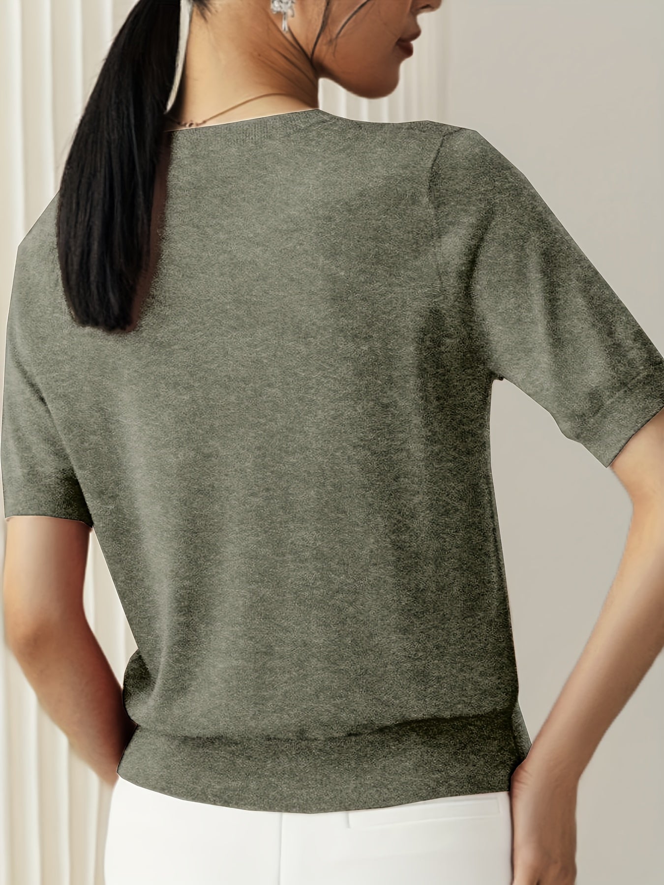 Cashmere | Short Sleeve Knit Top