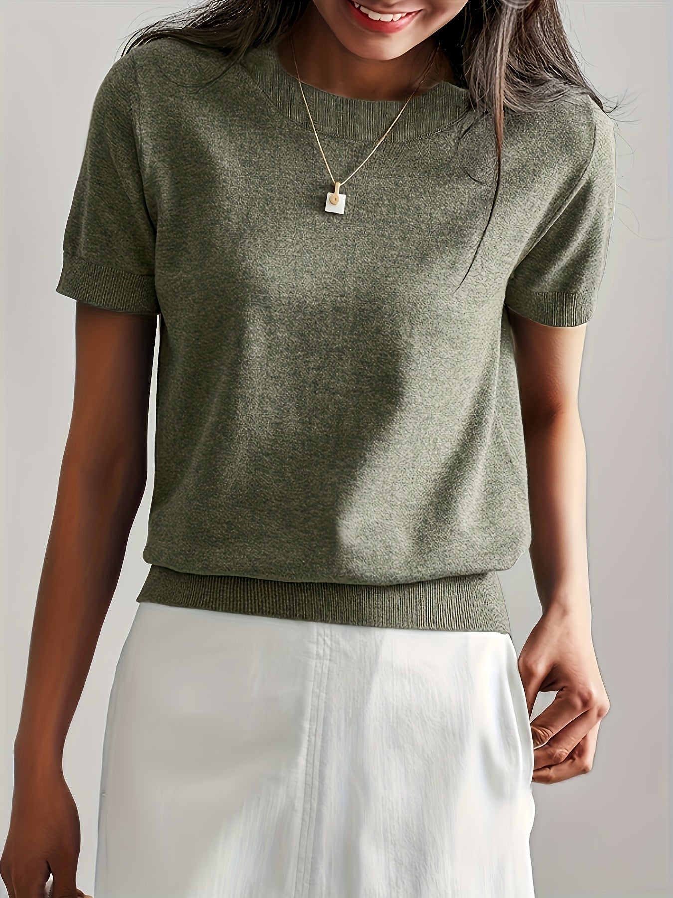 Cashmere | Short Sleeve Knit Top