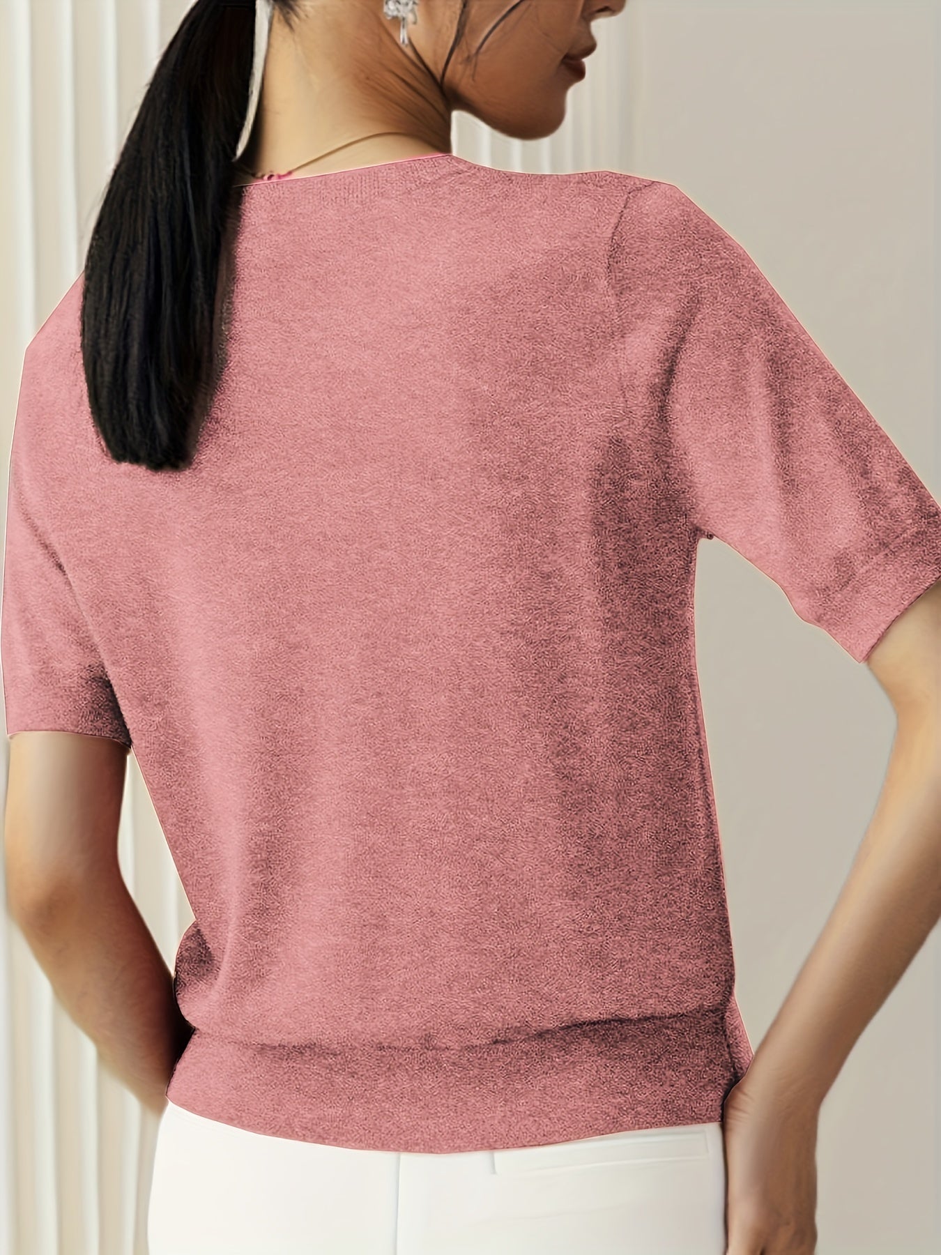 Cashmere | Short Sleeve Knit Top