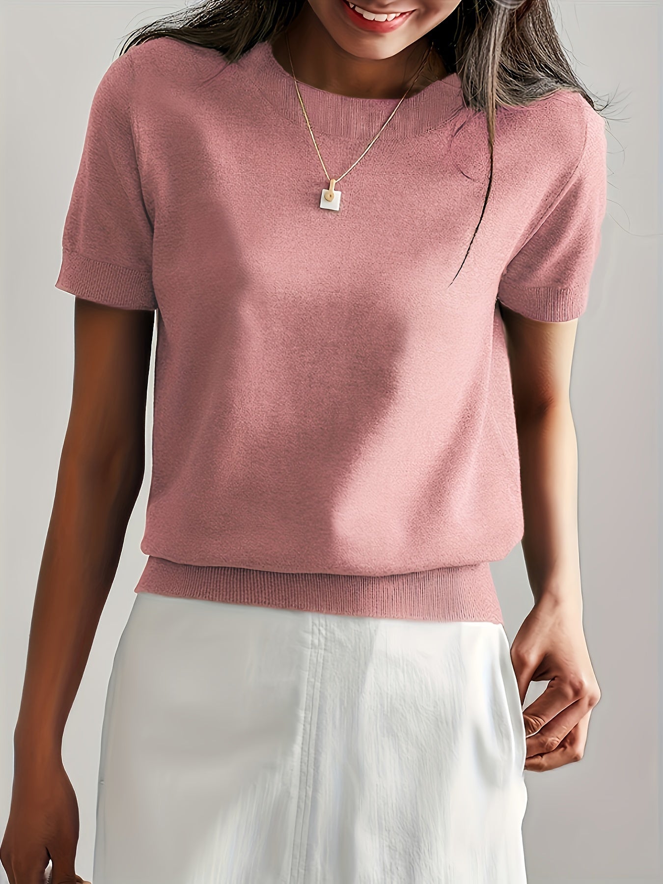 Cashmere | Short Sleeve Knit Top