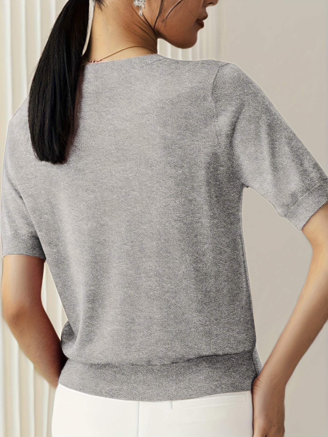 Cashmere | Short Sleeve Knit Top