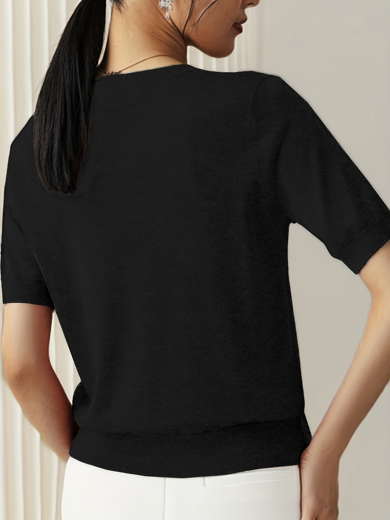 Cashmere | Short Sleeve Knit Top