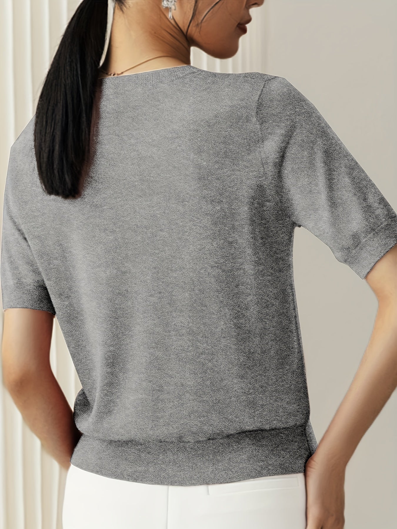 Cashmere | Short Sleeve Knit Top