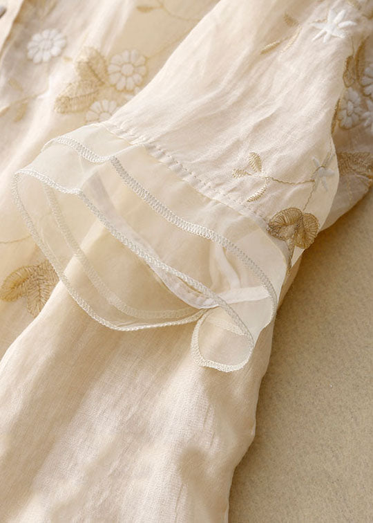 Elara™ |  Vintage Cotton Embroidered Blouse