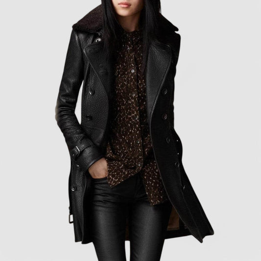 Miani™ | Luxe Leather Trench Coat