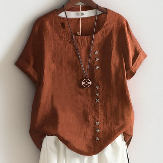 Yannie™ | Button Detail T-Shirt