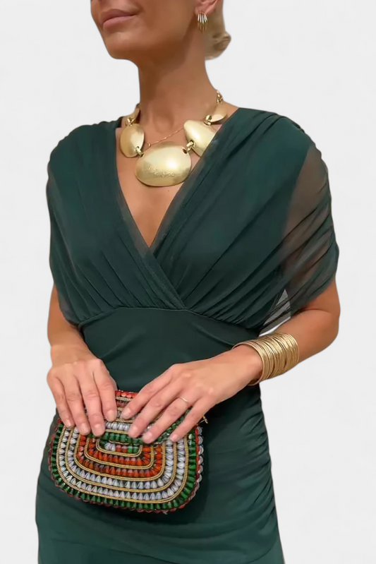 VIVIAN | DŁUGA KWIATOWA SUKIENKA Z DEKOLTEM W SERCU