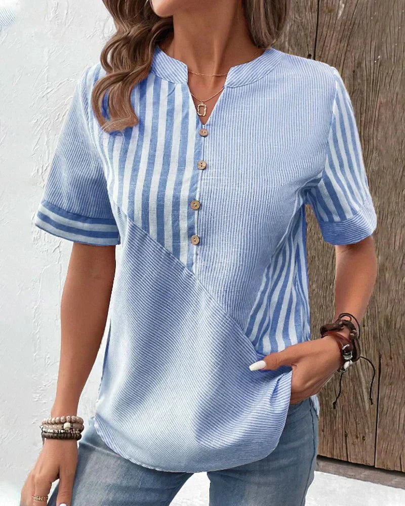 Jazzlyn™ Striped Button-Up Blouse