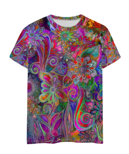 Koszulka z Vintage Kwiatowym Wzorem