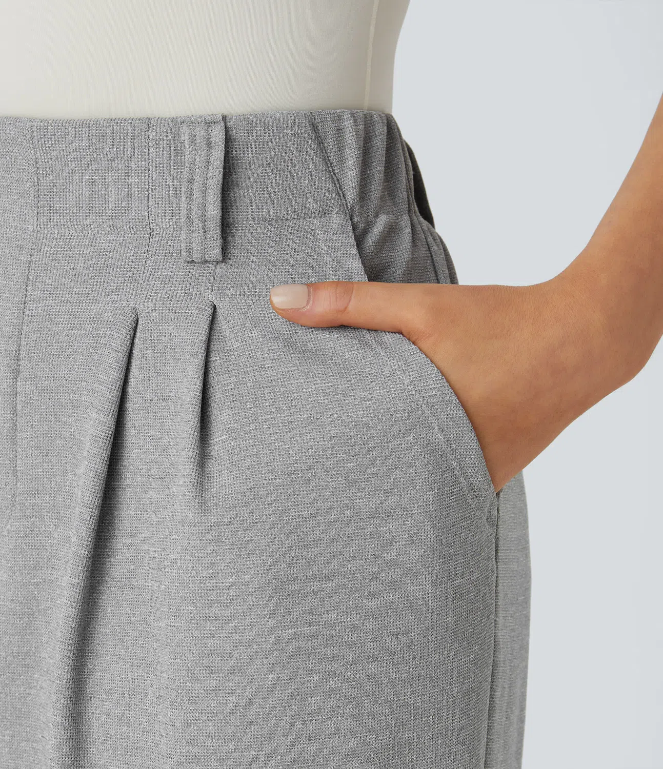 Damskie spodnie jogger z wysokim stanem i kieszeniami