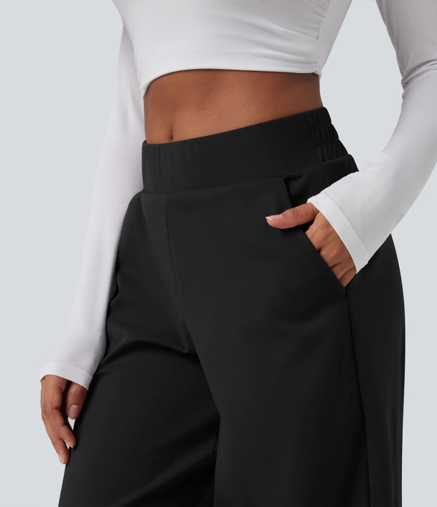 DayStretch – Casualowe Spodnie Barrel 7/8 z Kieszeniami